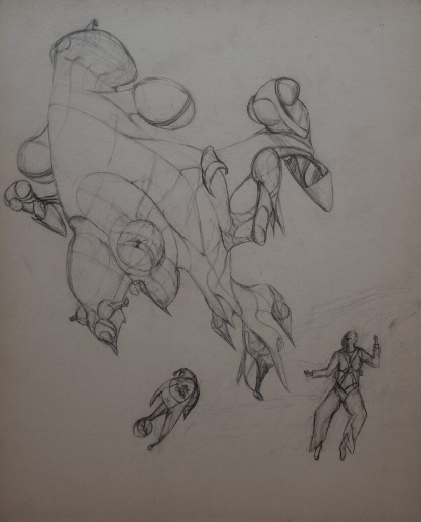 - Untitled Ship Sketch with Figures - undated (Large)