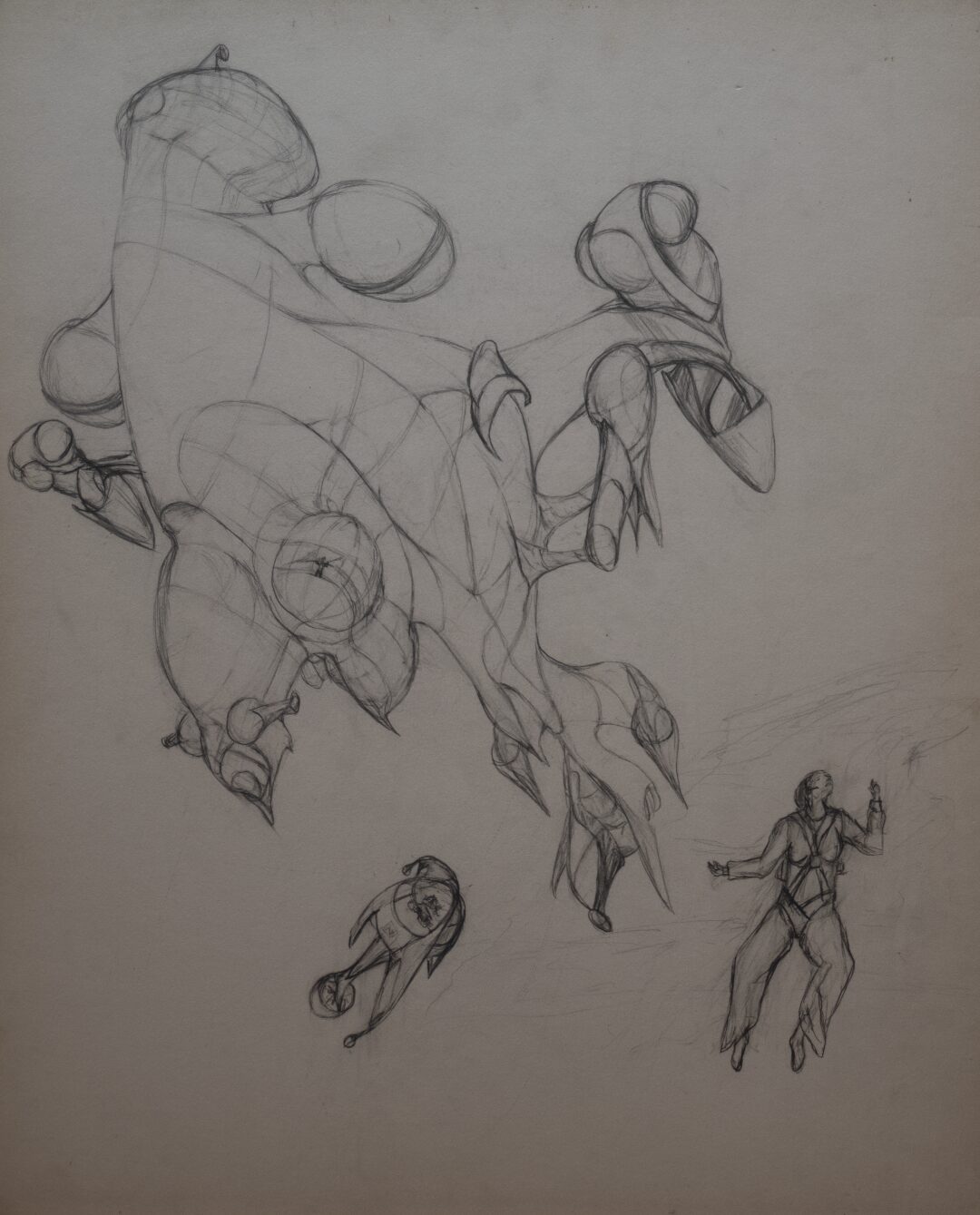 - Untitled Ship Sketch with Figures - undated (Large)