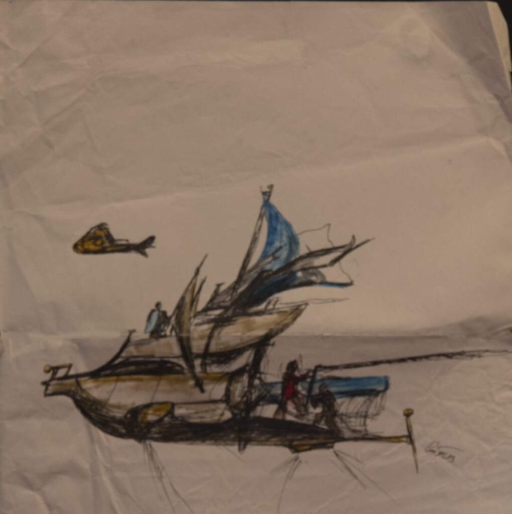 - Untitled color study of wind ship - date unclear (Large)