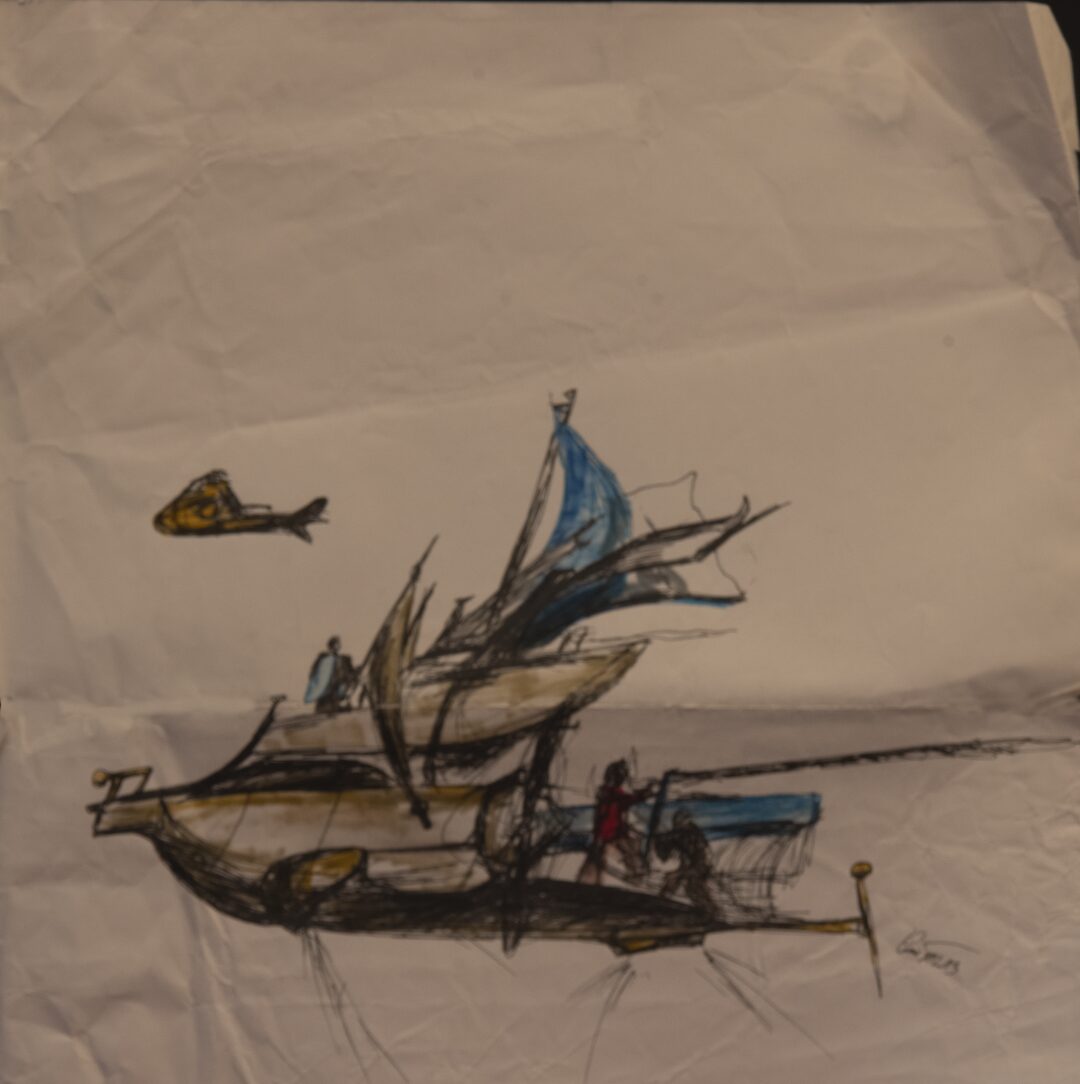 - Untitled color study of wind ship - date unclear (Large)