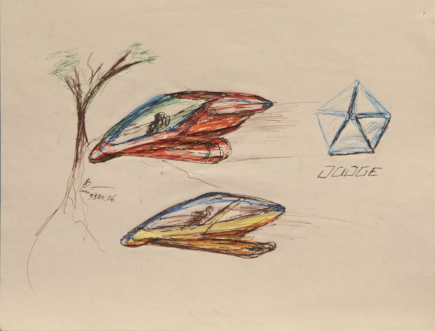 - Dodge - ship design with tree - -- (Large)