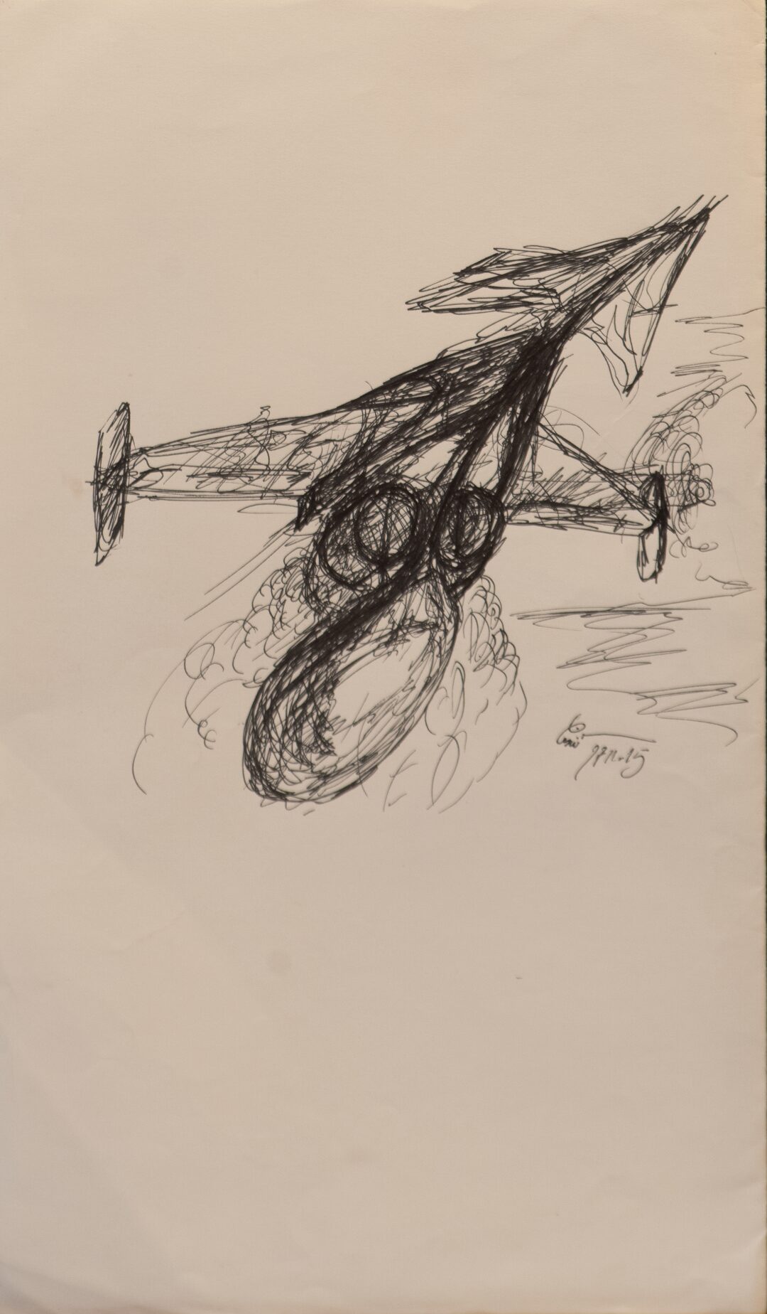 - Diptych - Untitled Ship Sketch - -- (Large)