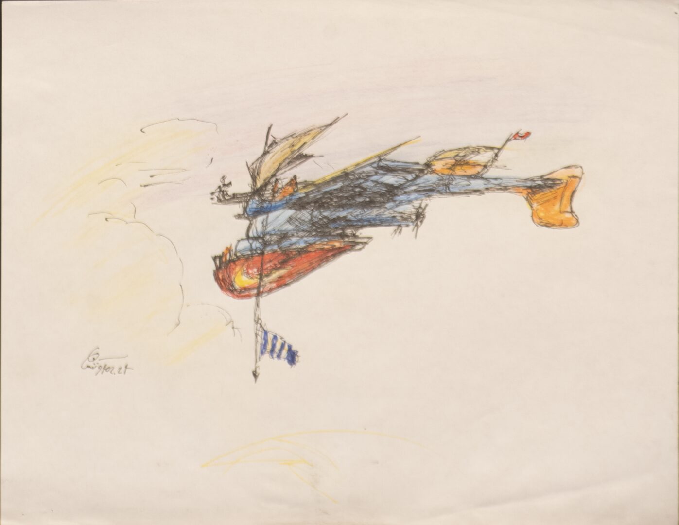 - Untitled ship sketch - -- (Large)