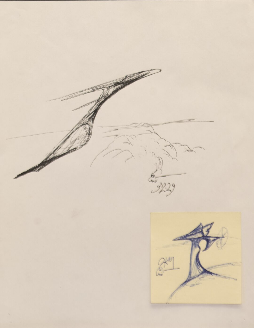 - Sketch and Post-It note sketch - Untitled Ship Sketch and Untitled Ship Sketch - -- and -- (Large)